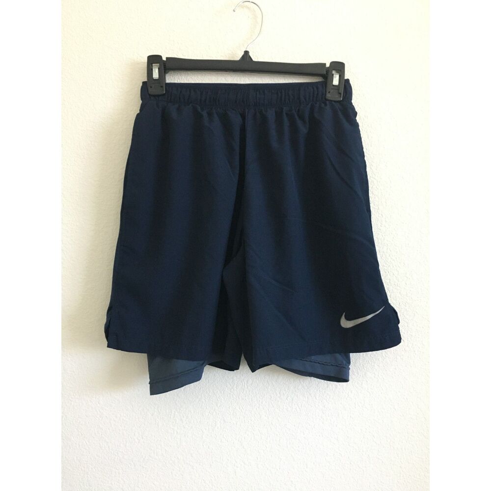 Nike Dri-FIT Men's 2-in-1 Running Training Shorts Navy Size Small 908784-451